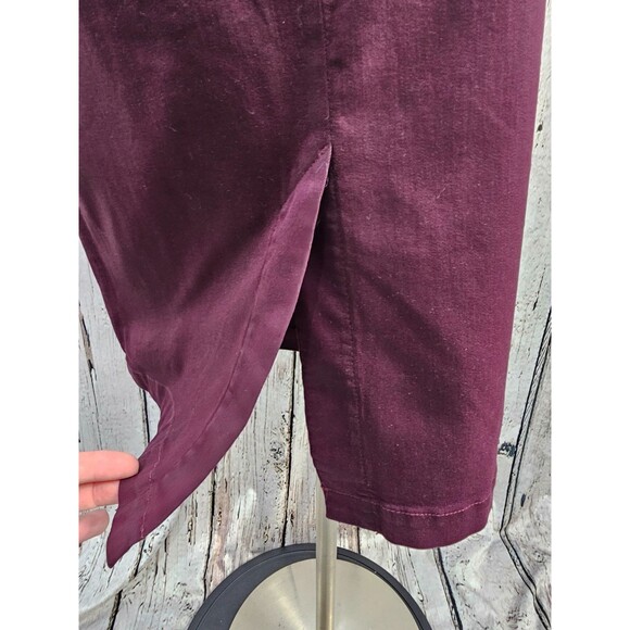 ALK Women's 6 Jen 7 For All Mankind Burgundy Coated Denim Straight Pencil Skirt - Picture 6 of 10